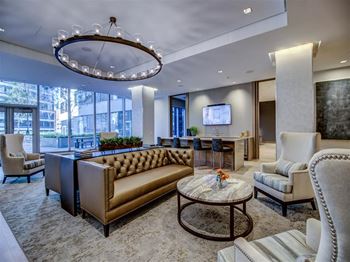 Clubroom with smart tv and fireplace